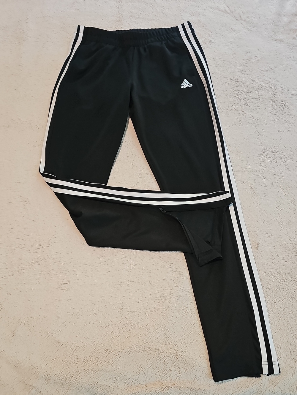 Adidas Black w/ White Stripe Track Pants